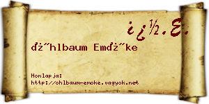 Öhlbaum Emőke névjegykártya